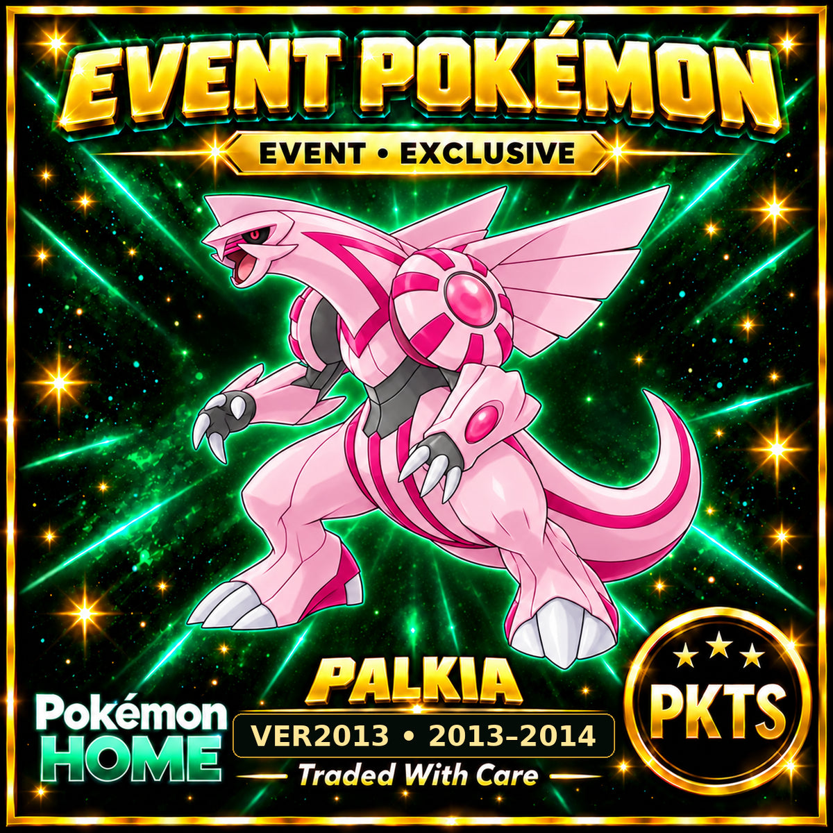 AI-generated illustration of shiny Palkia — VER2013 • 2013–2014. PKTS EVENT • EXCLUSIVE.