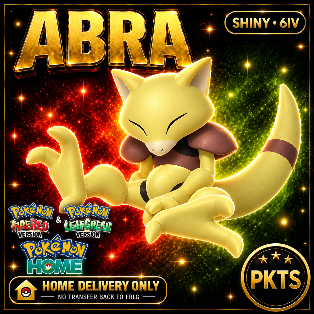 Shiny Abra. Pokémon HOME delivery only; no transfer back to FRLG.