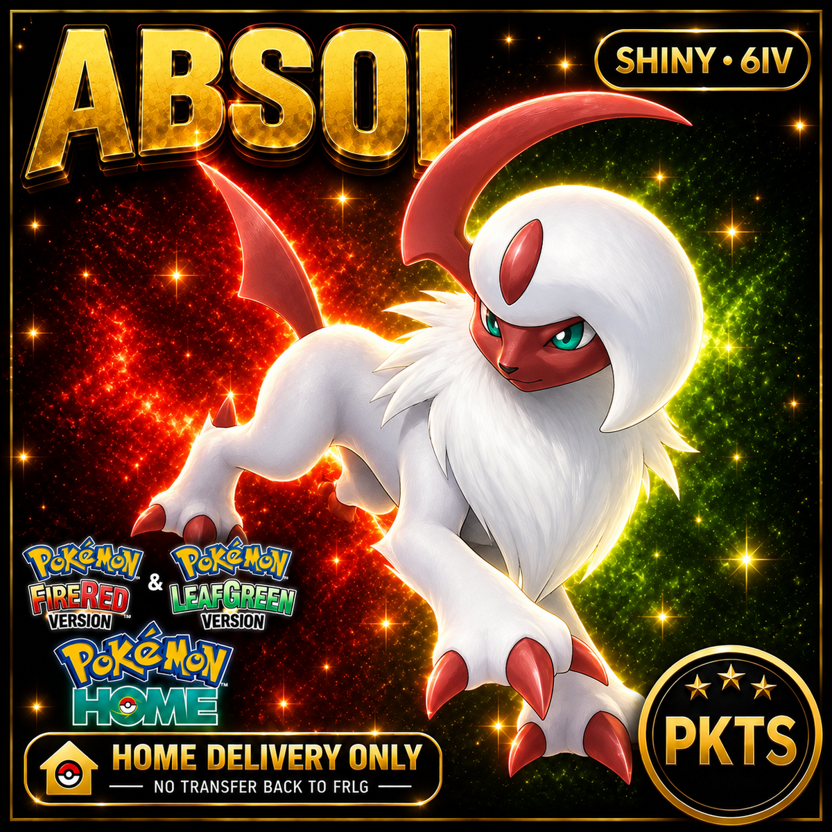 Shiny Absol. Pokémon HOME delivery only; no transfer back to FRLG.