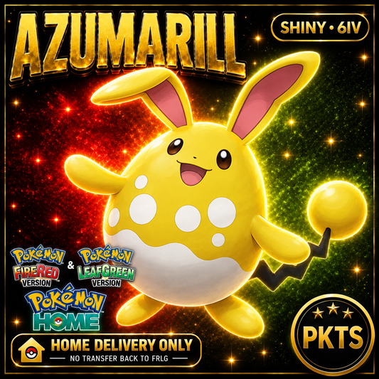 Shiny Azumarill. Pokémon HOME delivery only; no transfer back to FRLG.