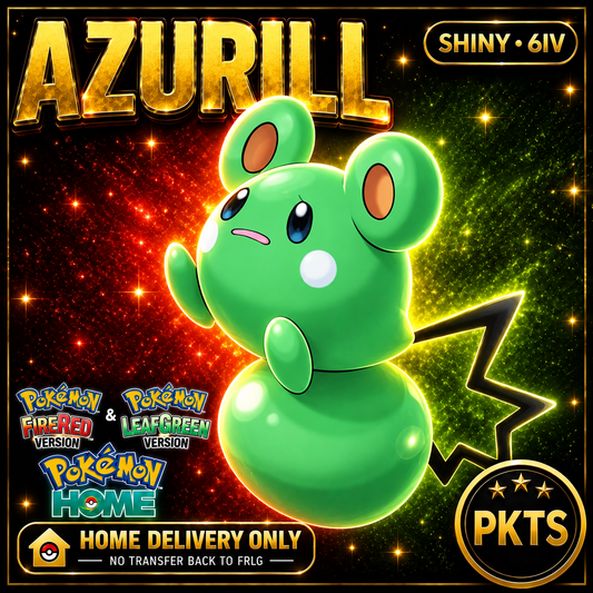 Shiny Azurill. Pokémon HOME delivery only; no transfer back to FRLG.