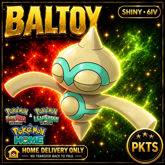 Shiny Baltoy. Pokémon HOME delivery only; no transfer back to FRLG.