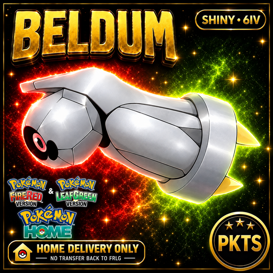 Shiny Beldum — HOME DELIVERY ONLY; NO TRANSFER BACK TO FRLG