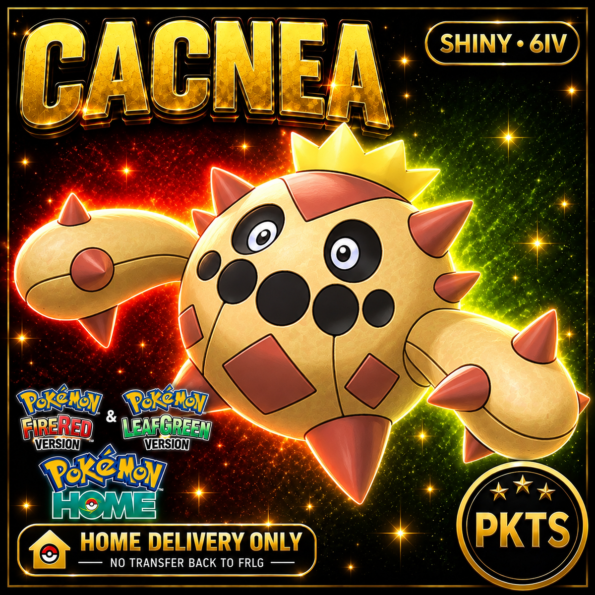 Shiny Cacnea. Pokémon HOME delivery only; no transfer back to FRLG.