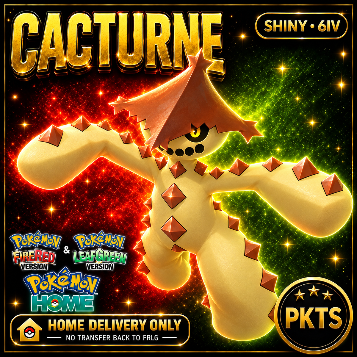 Shiny Cacturne — HOME DELIVERY ONLY; NO TRANSFER BACK TO FRLG