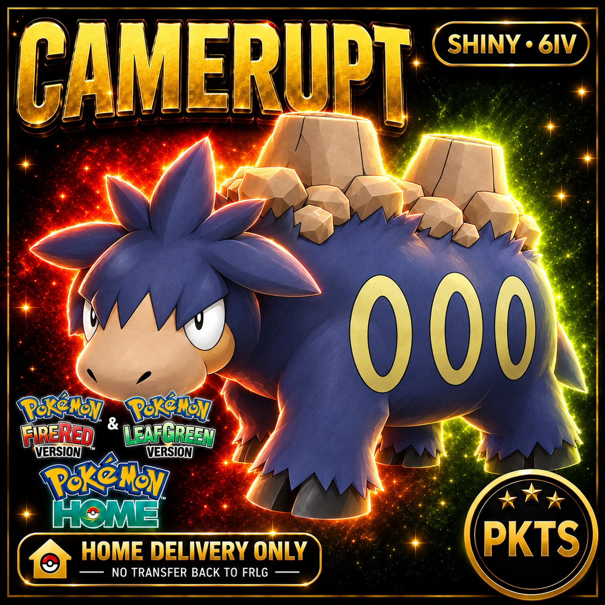 Shiny Camerupt — HOME DELIVERY ONLY; NO TRANSFER BACK TO FRLG