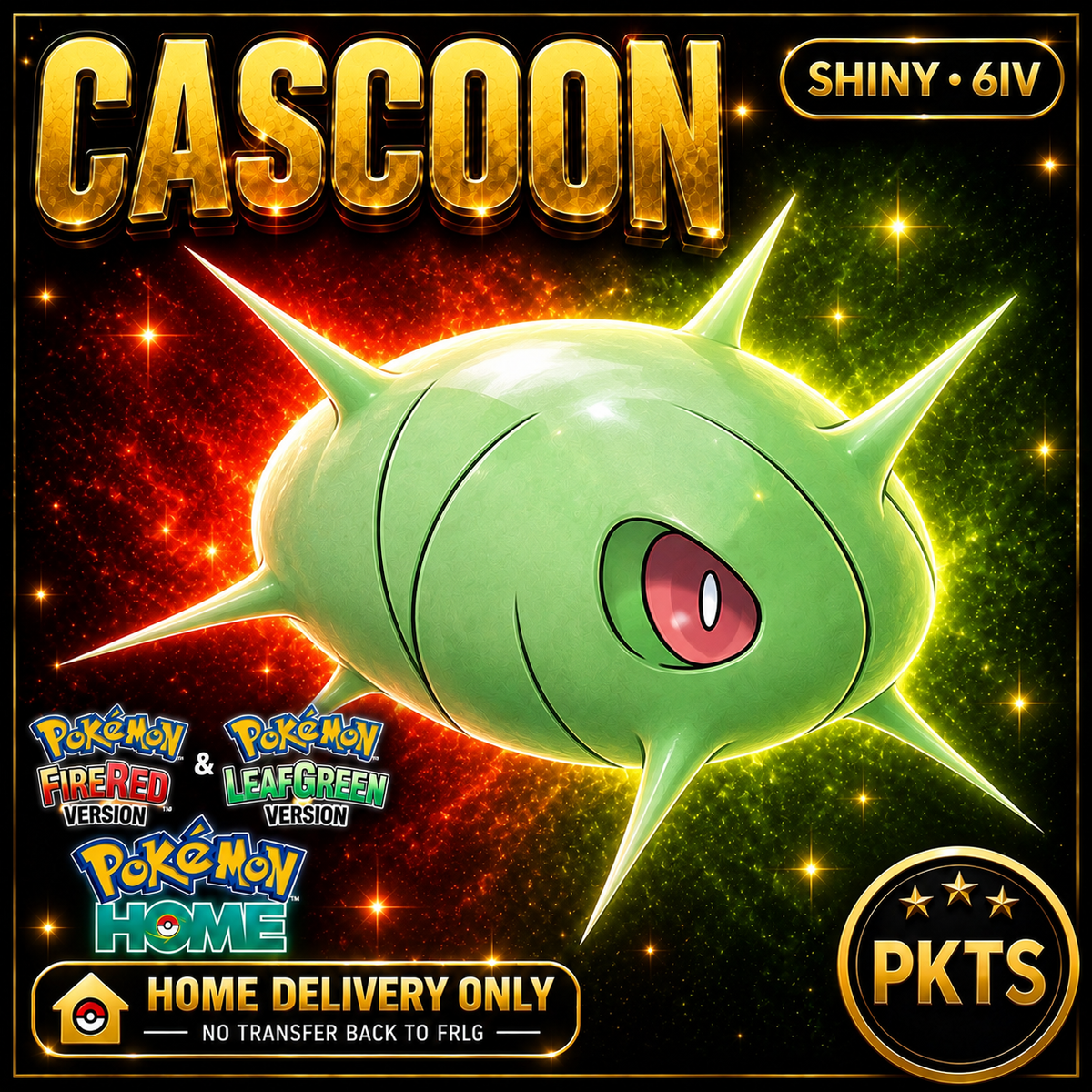 Shiny Cascoon. Pokémon HOME delivery only; no transfer back to FRLG.