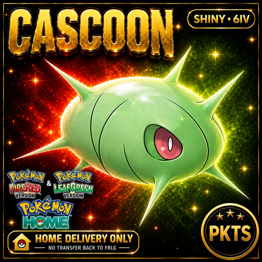 Shiny Cascoon. Pokémon HOME delivery only; no transfer back to FRLG.