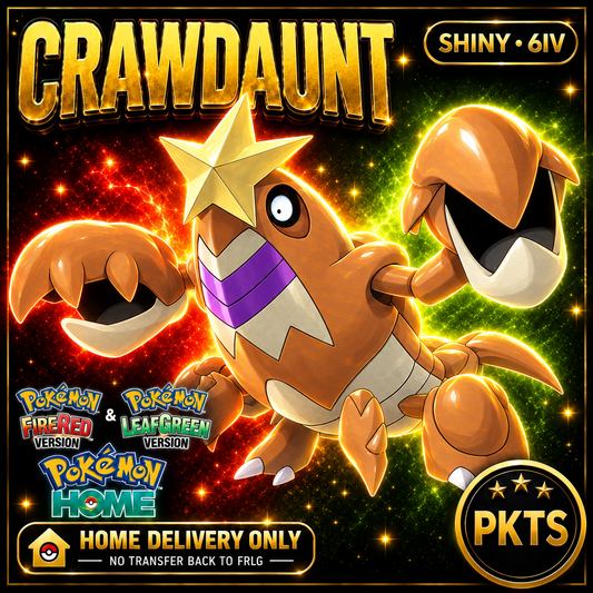 Shiny Crawdaunt. Pokémon HOME delivery only; no transfer back to FRLG.