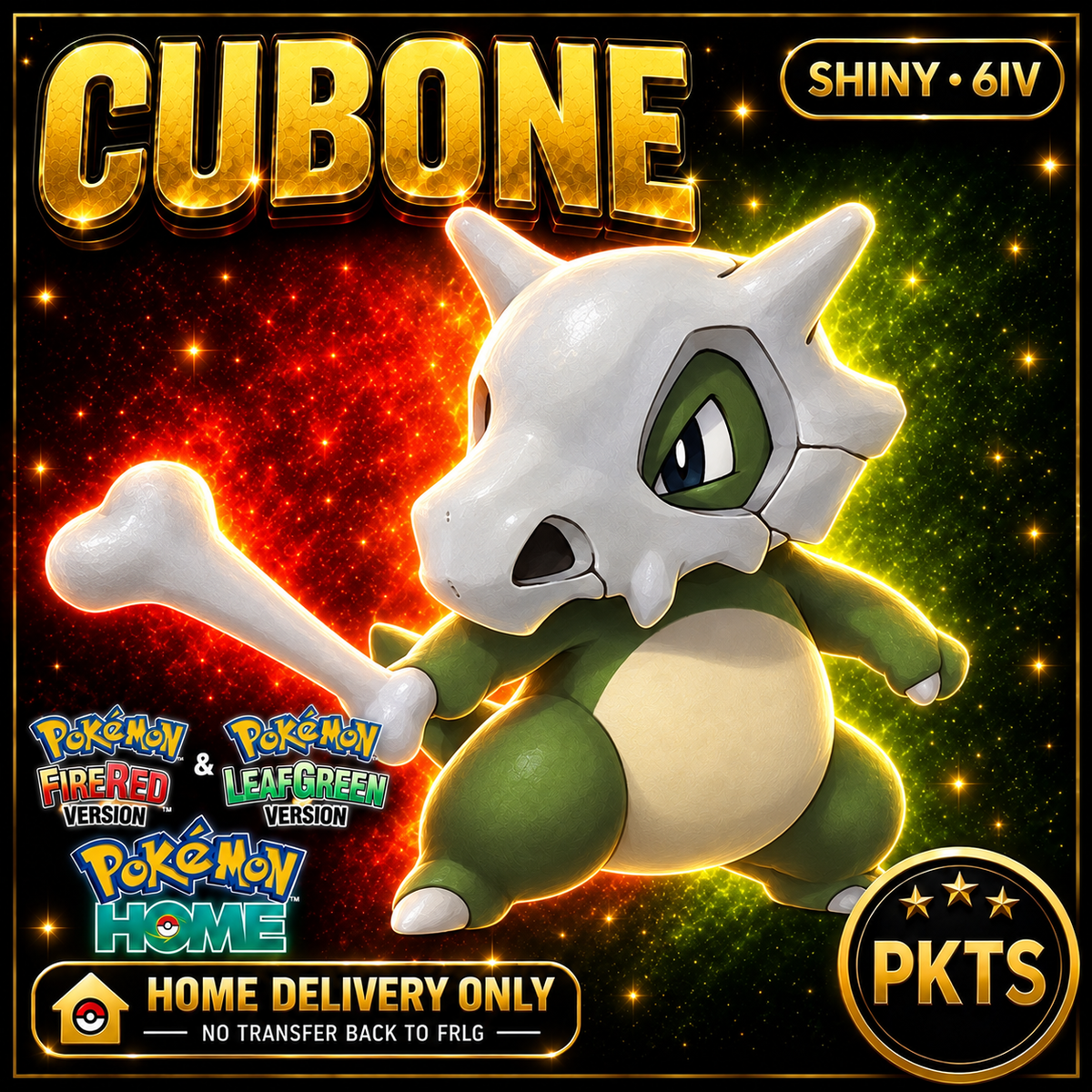 Shiny Cubone. Pokémon HOME delivery only; no transfer back to FRLG.