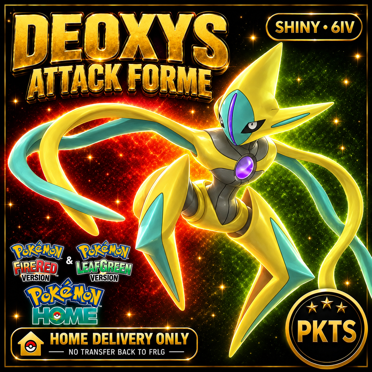 Shiny Deoxys Attack Forme — PKTS FireRed LeafGreen Pokémon HOME Delivery