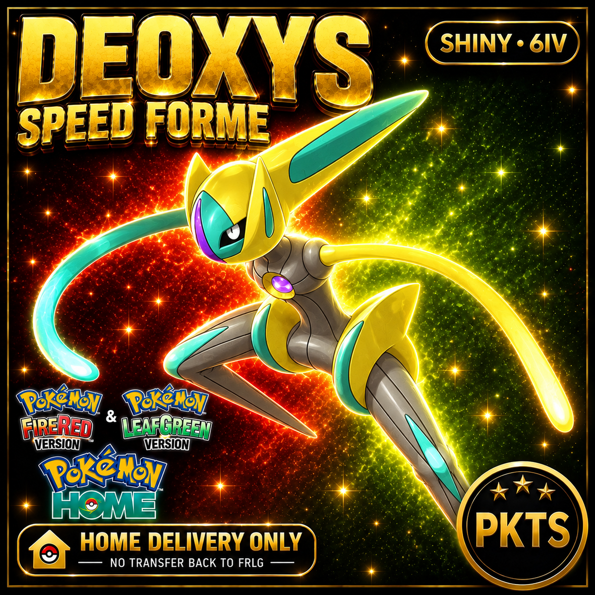 Shiny Deoxys Speed Forme — Pokémon HOME delivery only; no transfer back to FRLG