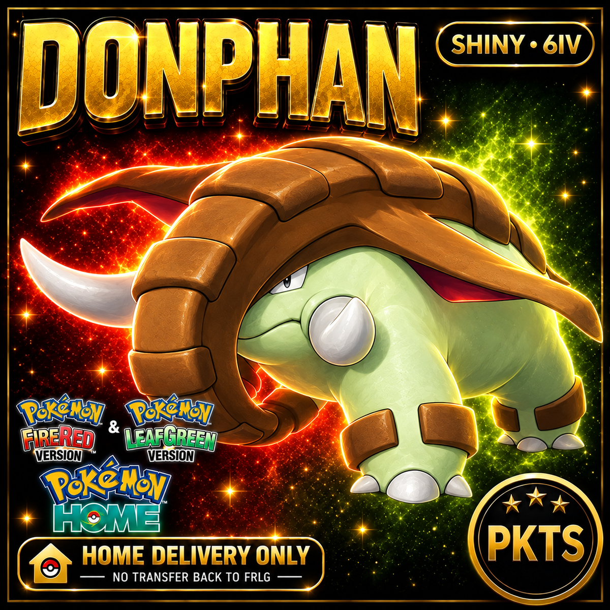 Shiny Donphan. Pokémon HOME delivery only; no transfer back to FRLG.