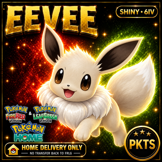 Shiny Eevee. Pokémon HOME delivery only; no transfer back to FRLG.