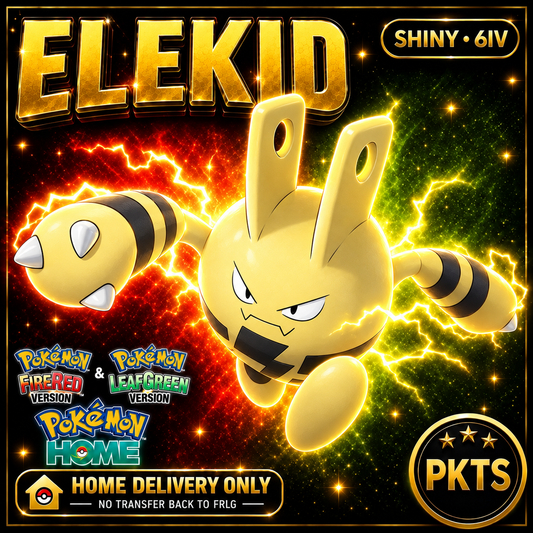 Shiny Elekid. Pokémon HOME delivery only; no transfer back to FRLG.