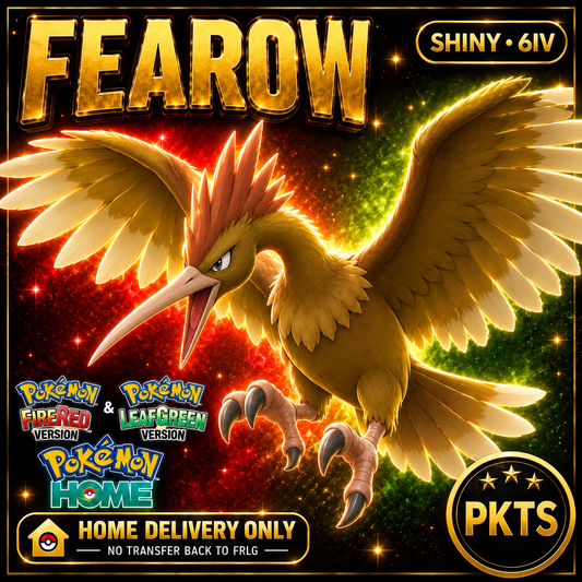 Shiny Fearow. Pokémon HOME delivery only; no transfer back to FRLG.