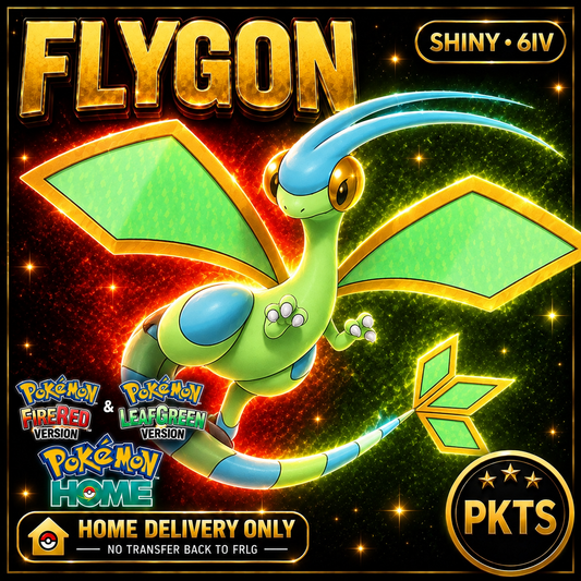 Shiny Flygon. Pokémon HOME delivery only; no transfer back to FRLG.