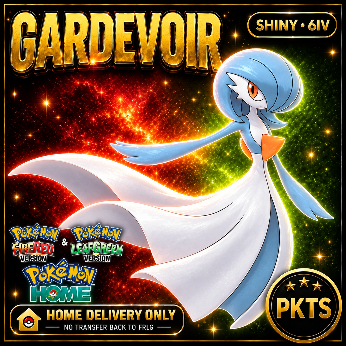 Shiny Gardevoir. Pokémon HOME delivery only; no transfer back to FRLG.