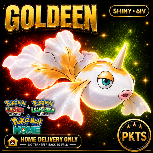 Shiny Goldeen. Pokémon HOME delivery only; no transfer back to FRLG.