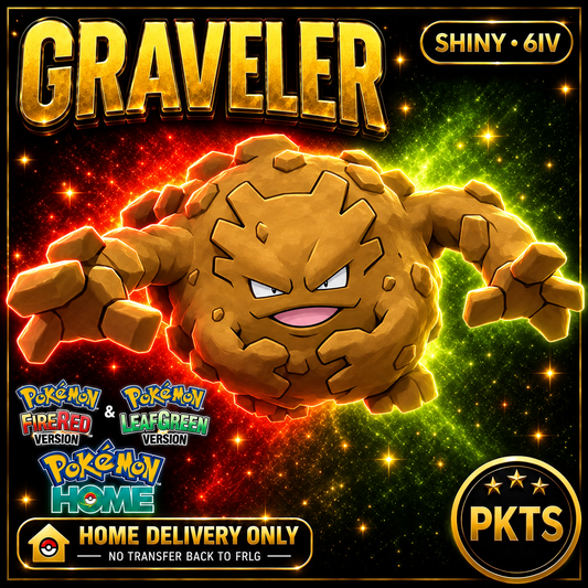 Shiny Graveler. Pokémon HOME delivery only; no transfer back to FRLG.