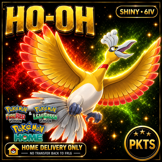 Shiny Ho-Oh. Pokémon HOME delivery only; no transfer back to FRLG.
