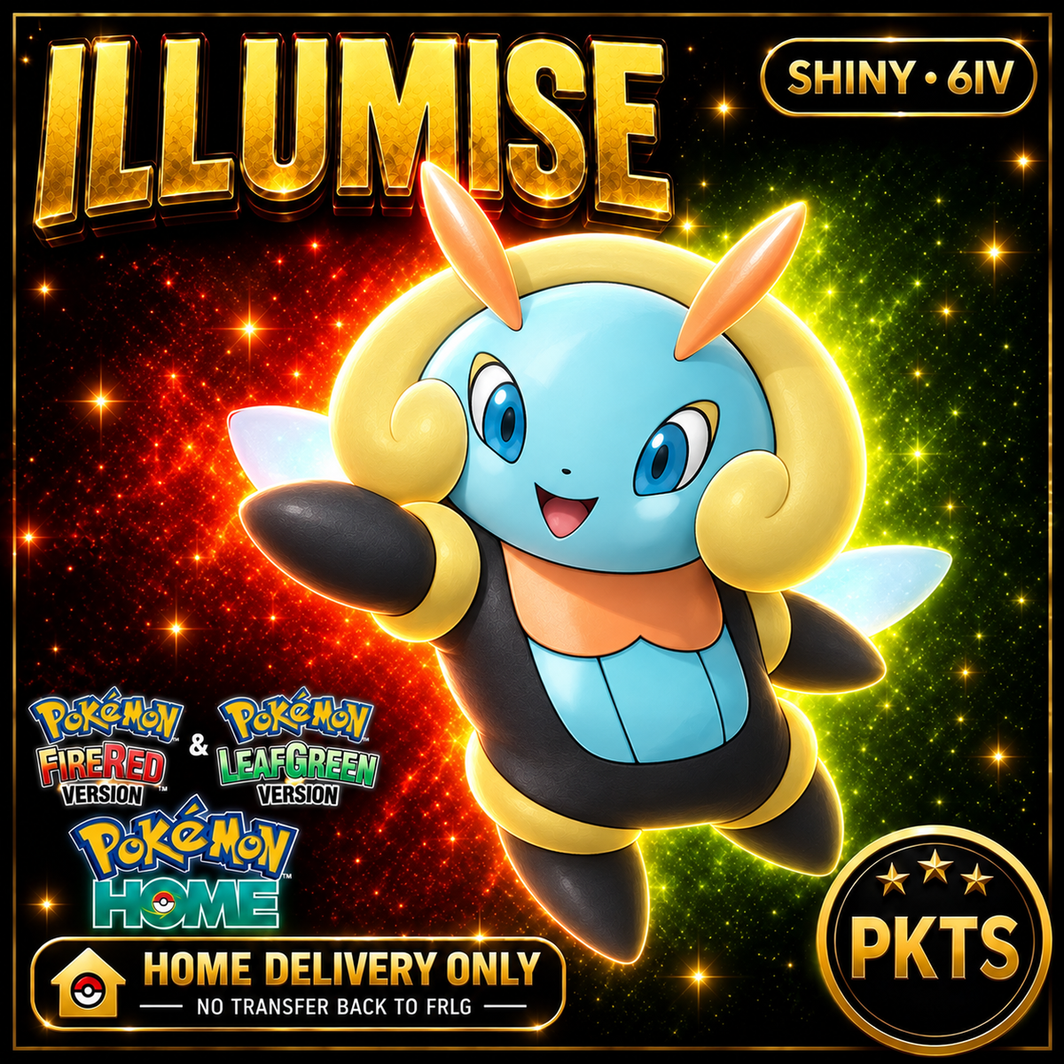 Shiny Illumise. Pokémon HOME delivery only; no transfer back to FRLG.