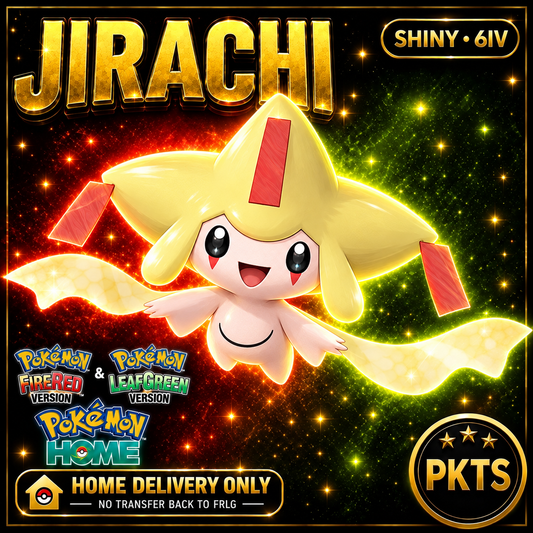 Shiny Jirachi — HOME DELIVERY ONLY; NO TRANSFER BACK TO FRLG