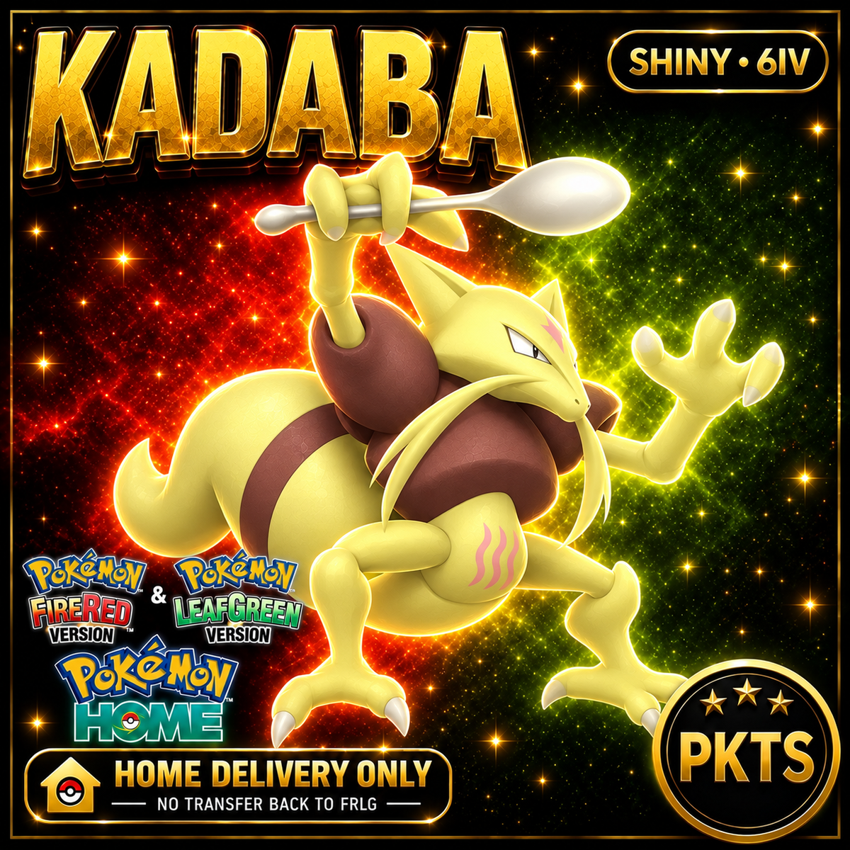 Shiny Kadabra. Pokémon HOME delivery only; no transfer back to FRLG.