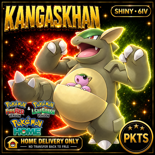 Shiny Kangaskhan. Pokémon HOME delivery only; no transfer back to FRLG.