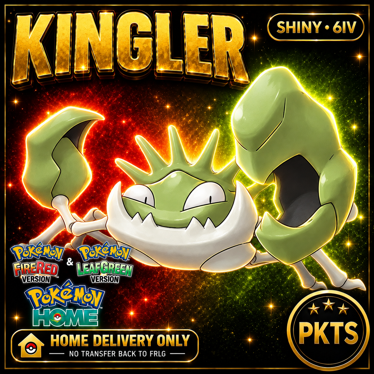 Shiny Kingler. Pokémon HOME delivery only; no transfer back to FRLG.