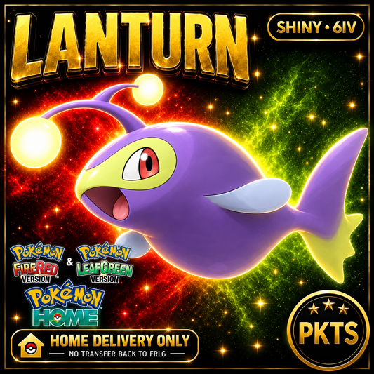 Shiny Lanturn. Pokémon HOME delivery only; no transfer back to FRLG.