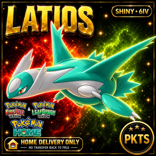 Shiny Latios. Pokémon HOME delivery only; no transfer back to FRLG.