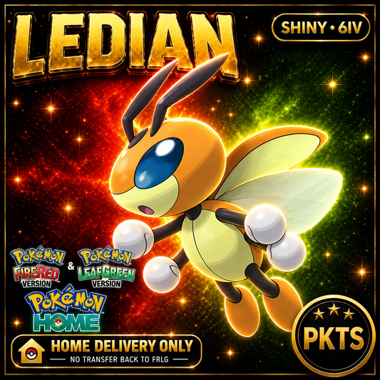 Shiny Ledian. Pokémon HOME delivery only; no transfer back to FRLG.