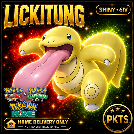 Shiny Lickitung. Pokémon HOME delivery only; no transfer back to FRLG.