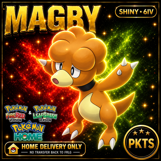 Shiny Magby — HOME DELIVERY ONLY; NO TRANSFER BACK TO FRLG