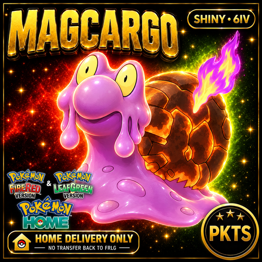 Shiny Magcargo. Pokémon HOME delivery only; no transfer back to FRLG.