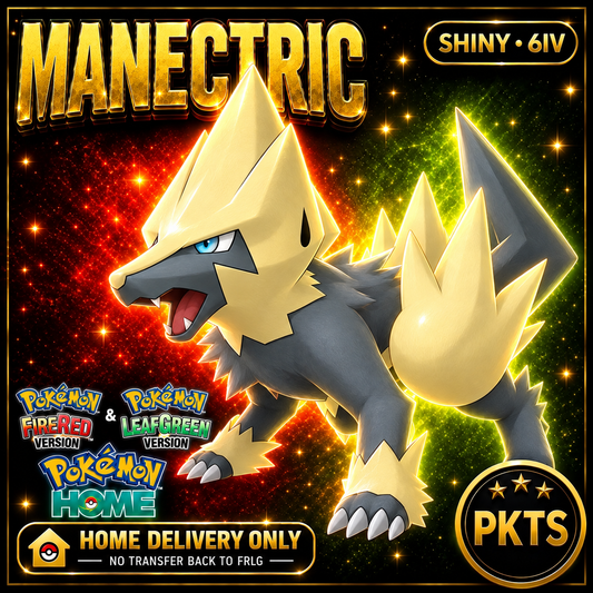 Shiny Manectric. Pokémon HOME delivery only; no transfer back to FRLG.