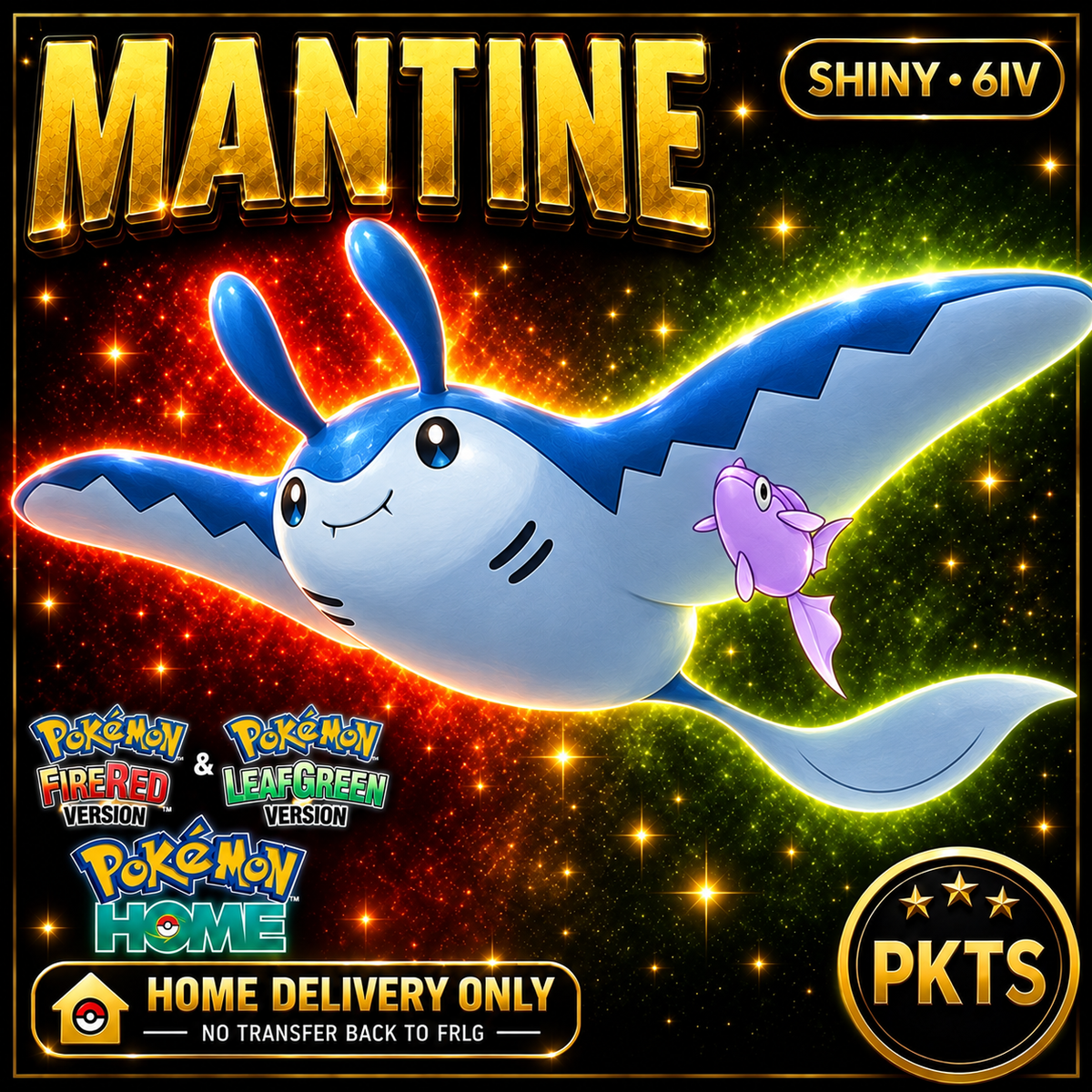 Shiny Mantine. Pokémon HOME delivery only; no transfer back to FRLG.