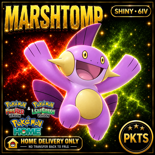 Shiny Marshtomp. Pokémon HOME delivery only; no transfer back to FRLG.