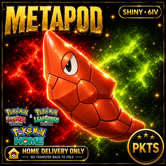 Shiny Metapod. Pokémon HOME delivery only; no transfer back to FRLG.