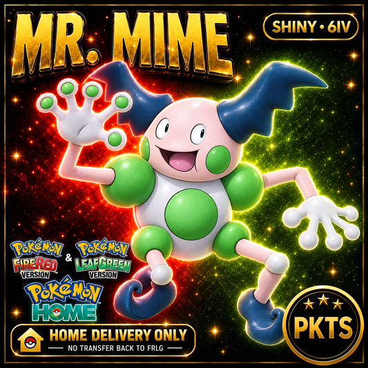 Shiny Mr. Mime. Pokémon HOME delivery only; no transfer back to FRLG.