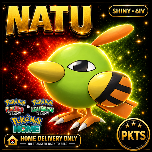 Shiny Natu. Pokémon HOME delivery only; no transfer back to FRLG.
