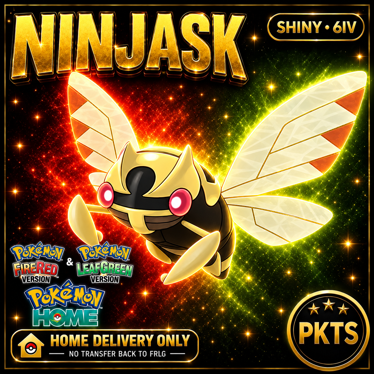 Shiny Ninjask. Pokémon HOME delivery only; no transfer back to FRLG.