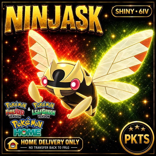Shiny Ninjask. Pokémon HOME delivery only; no transfer back to FRLG.