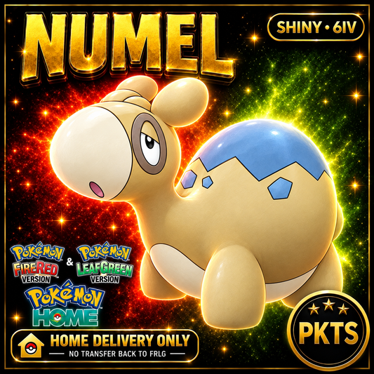Shiny Numel. Pokémon HOME delivery only; no transfer back to FRLG.