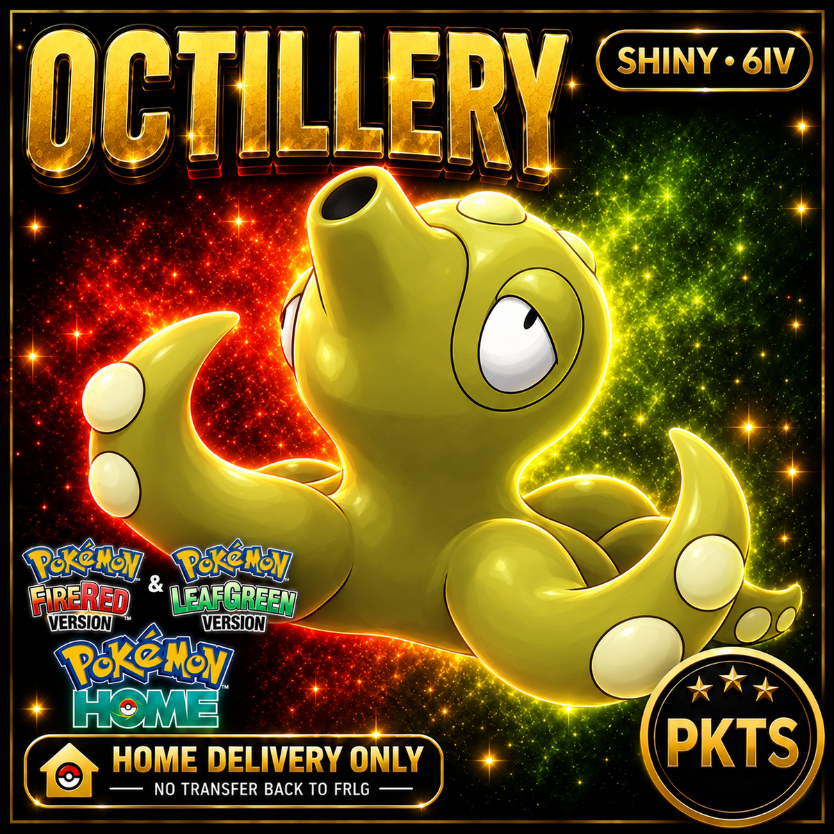 Shiny Octillery. Pokémon HOME delivery only; no transfer back to FRLG.