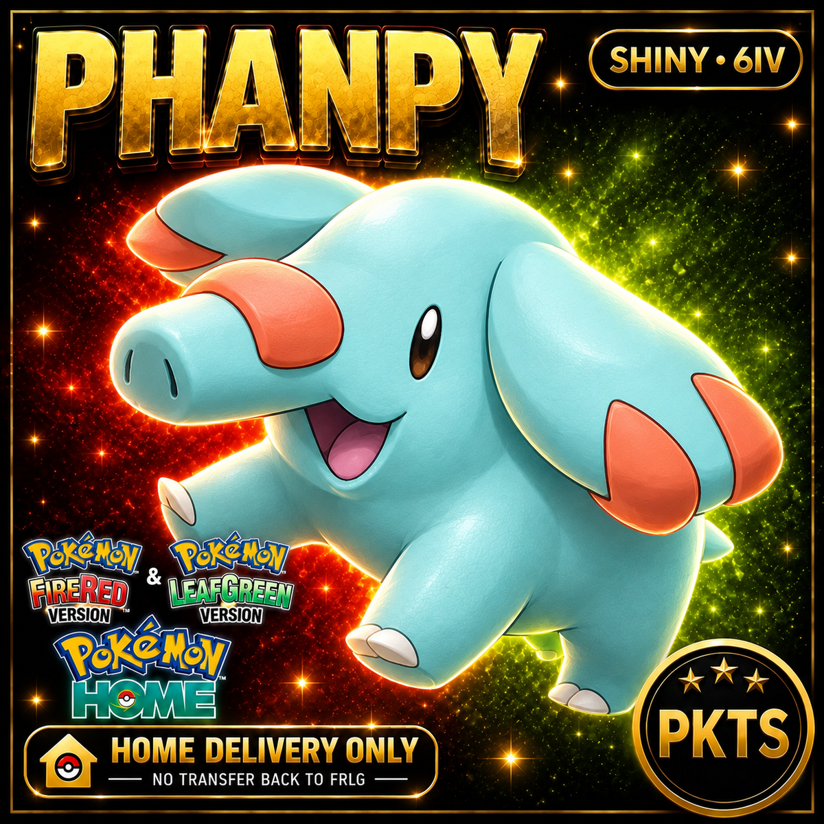 Shiny Phanpy. Pokémon HOME delivery only; no transfer back to FRLG.