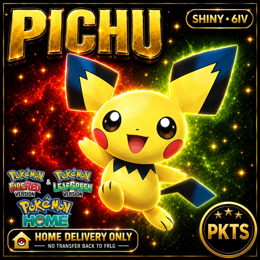 Shiny Pichu. Pokémon HOME delivery only; no transfer back to FRLG.