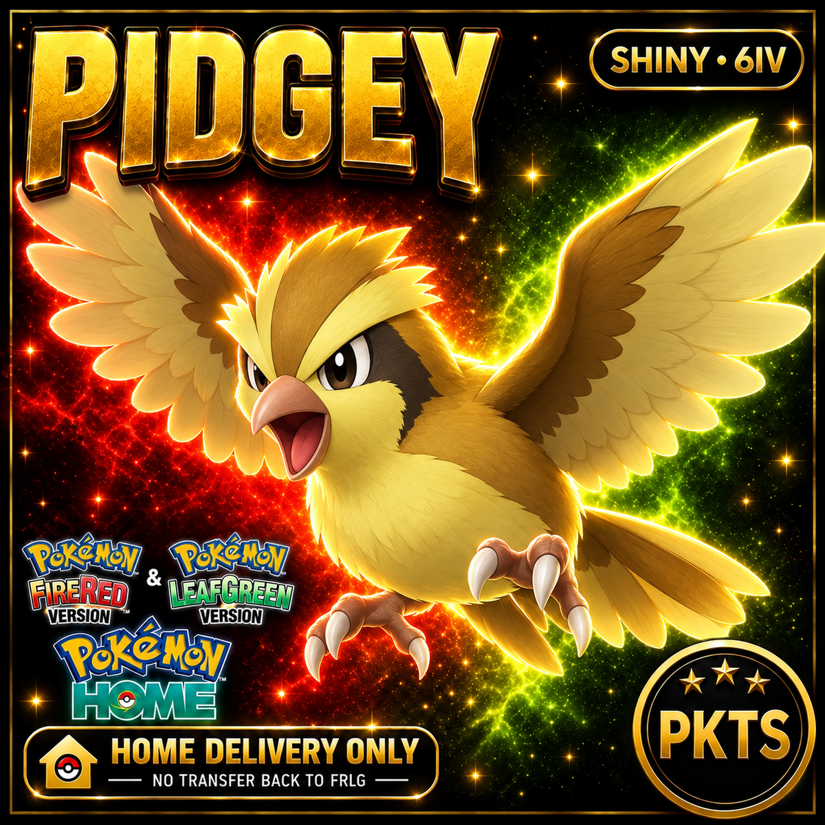 Shiny Pidgey. Pokémon HOME delivery only; no transfer back to FRLG.