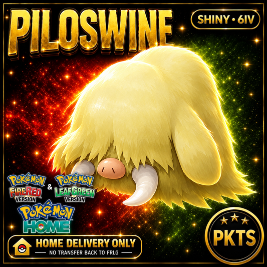 Shiny Piloswine. Pokémon HOME delivery only; no transfer back to FRLG.